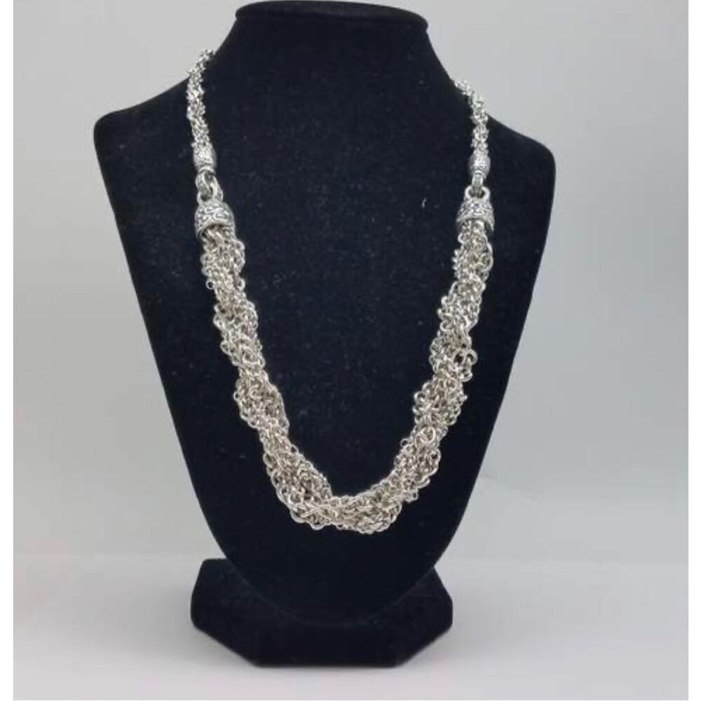 Brighton Silver Tone Multi Twisted Chain 21.5” Stamped Elegant